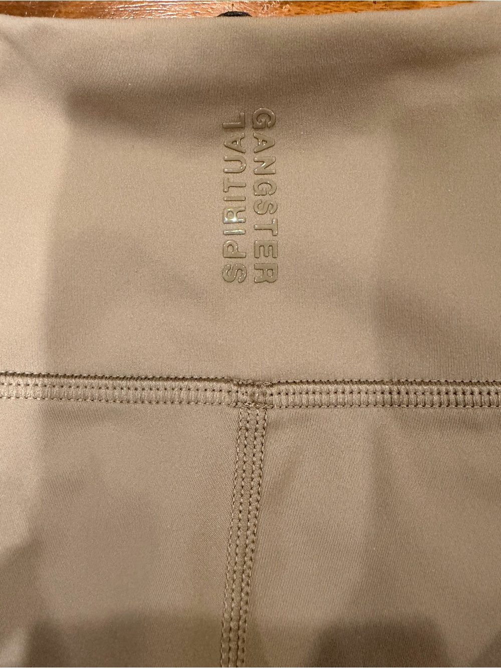 Spiritual Gangster High Rise Flare Yoga Pants Taupe Size L Split Hem - Picture 5 of 5